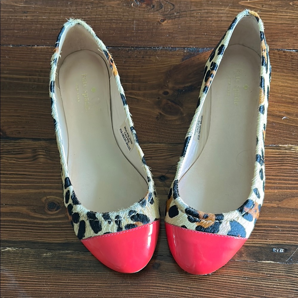 Kate Spade Pink and Tan Flats with Classic Silhouette